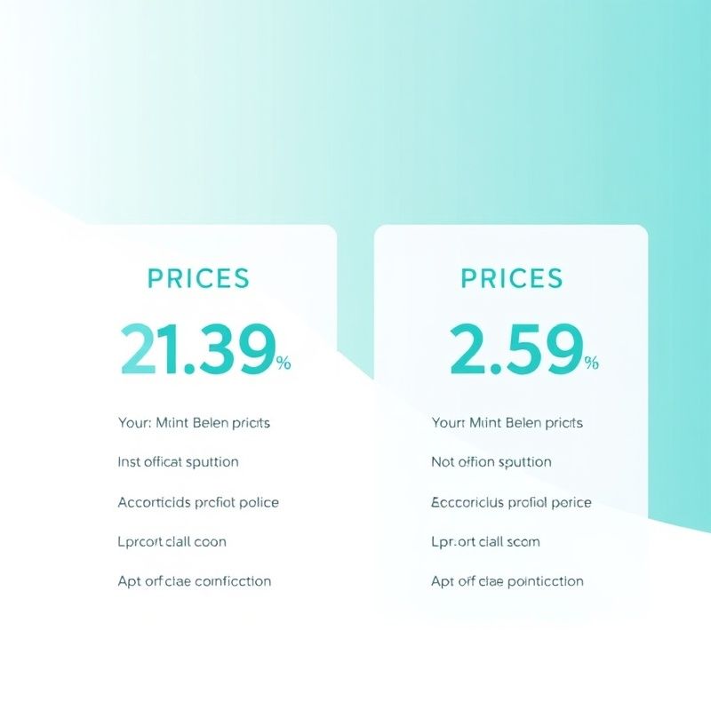 Abstraktni teal grafični prikaz primerjave paketov